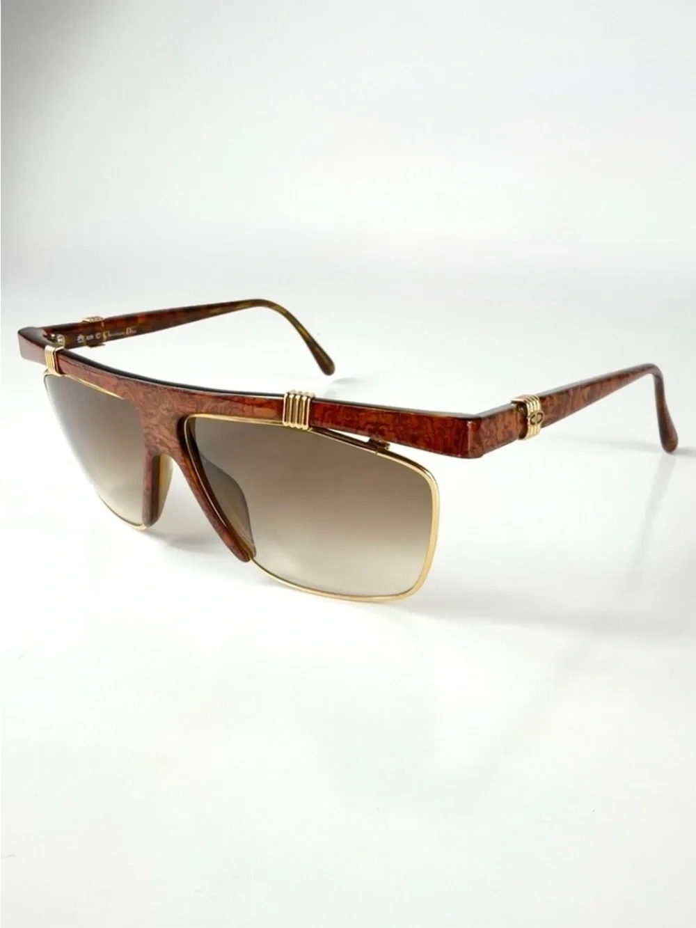 Vintage Christian Dior 2555 47 Sunglasses Flat Top Brow Aviator Deadstock VFC